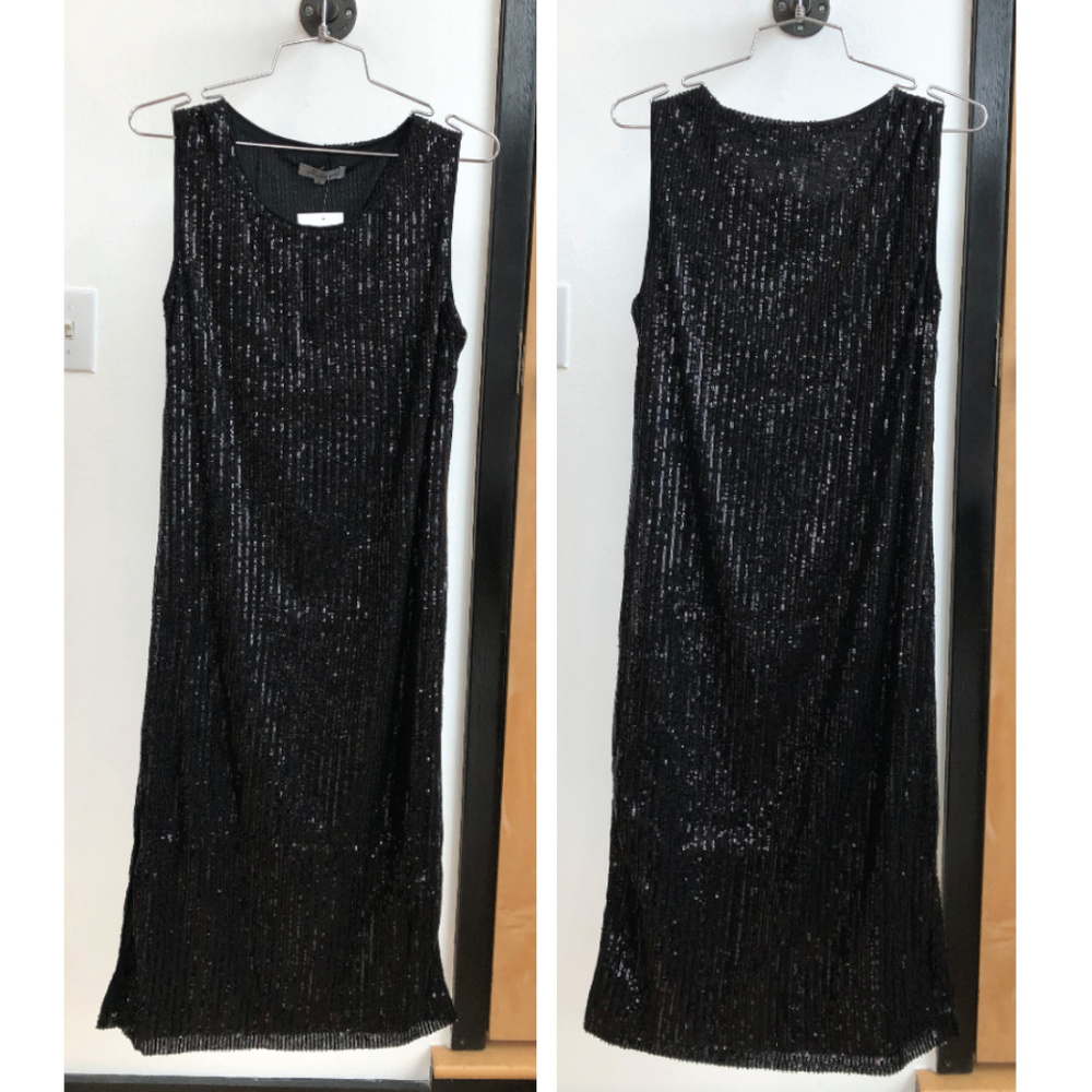 Sequin Tank Dress with Side Slits